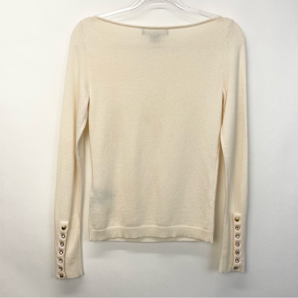 Ralph Lauren Black Label Cashmere Sweater Rhinestone Button Size Medium - Picture 8 of 13